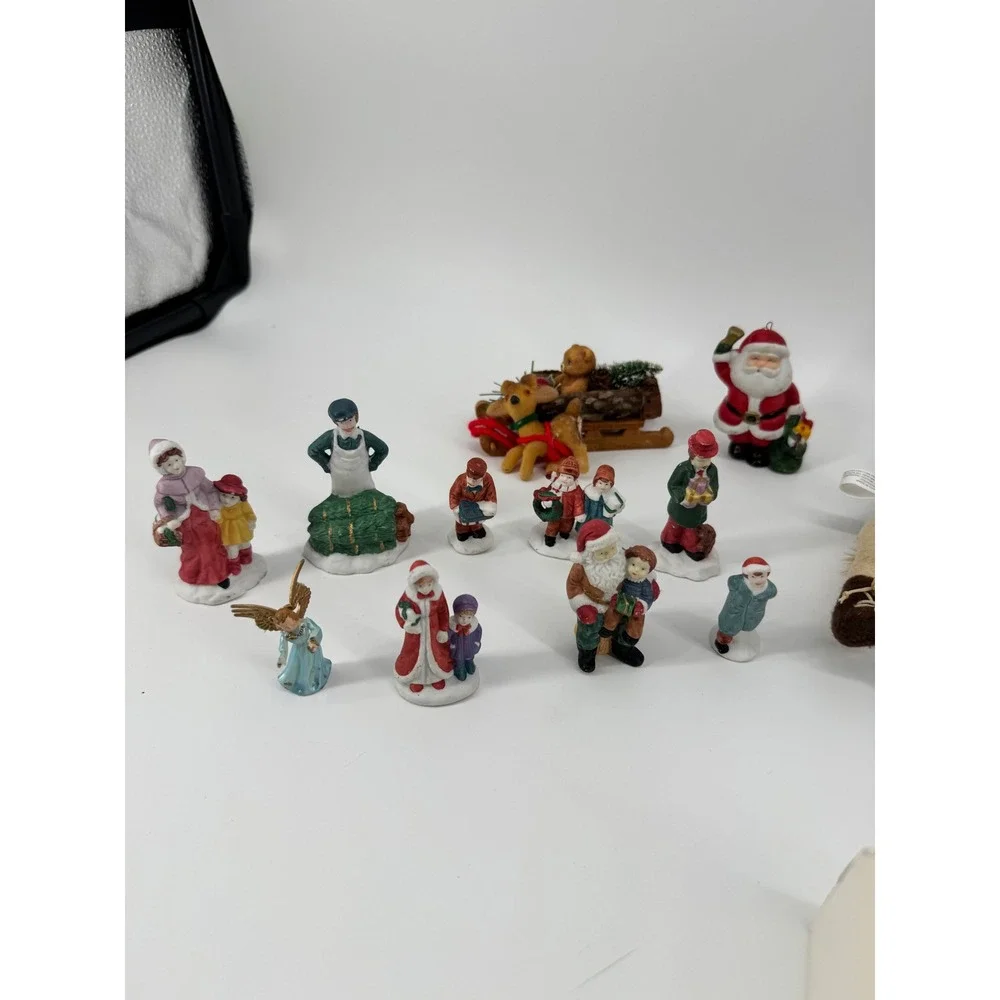 Vintage Christmas Ornament Lot Hallmark Keepsake Crayola Santa Angel Figurines